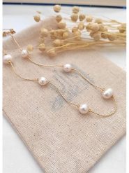 Atelier MIU Pozłacany naszyjnik - dł. 42 cm rozmiar: onesize. Białe naszyjniki damskie atelier MIU, z perłą, pozłacane. Za 50.45 zł.