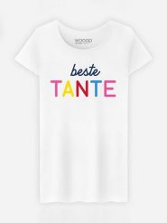 WOOOP T-shirt "Bestie Tante" w kolorze białym rozmiar: M. Białe t-shirty damskie Wooop, m, bez wzorów, z bawełny, bez kołnierzyka. Za 56.53 zł.