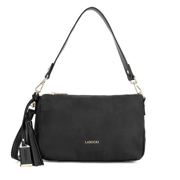 Torebka Lasocki. Czarne listonoszki damskie Lasocki, bez wzorów, bez dodatków. Za 110.99 zł.