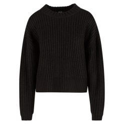 Damski sweter oversize Urban Classics Wide Basic. Czarne swetry klasyczne damskie Urban Classics, na zimę, bez kołnierzyka. Za 175.50 zł.