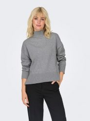 ONLY Sweter "Bari" w kolorze szarym rozmiar: XL. Szare swetry klasyczne damskie Only, xl, bez kołnierzyka. Za 92.21 zł.