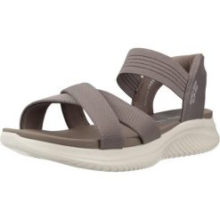 Sandały SKECHERS SLIP - INS ULTRA FLEX 3.0 Szary. Szare sandały damskie Skechers, bez wzorów, z materiału, bez obcasa, bez zapięcia. Za 296.99 zł.
