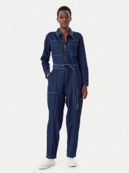 French Connection Kombinezon 7UZAC Granatowy Regular Fit. Niebieskie sukienki damskie French Connection, bez wzorów, z bawełny, bez ramiączek. Za 479.99 zł.
