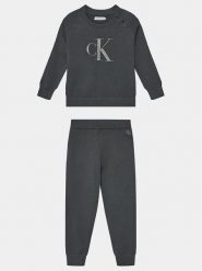 Calvin Klein Jeans Komplet sweter i spodnie materiałowe IN0IN00167 Szary Regular Fit. Szare swetry dziewczęce Calvin Klein Jeans, bez wzorów, z bawełny, bez kołnierzyka, bez ramiączek. Za 469.99 zł.