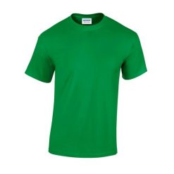 Ciężka Bawełniana Koszulka Unisex Dla Dorosłych. Zielone bluzki damskie GILDAN, xl, bez wzorów, z bawełny, sportowe, bez kołnierzyka, bez ramiączek. Za 37.99 zł.