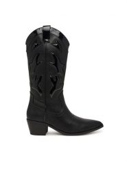 Aldo Kowbojki Nebraska 14448230 Czarny. Czarne kozaki damskie ALDO, ze skóry, bez obcasa, na słupku, bez zapięcia. Za 769.99 zł.