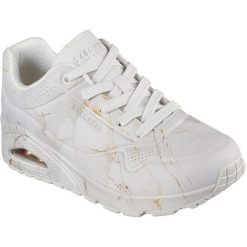 Adidasy Skechers Uno - Marbel Marvel, Kobiety. Białe obuwie sportowe damskie Skechers, z materiału, bez zapięcia, na fitness i siłownię. Za 431.00 zł.