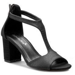 Sandały Jenny Fairy. Czarne sandały damskie Jenny Fairy, bez wzorów, bez obcasa, na słupku, bez zapięcia. Za 40.29 zł.