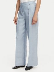 Weekend Max Mara Spodnie materiałowe Malizia 2615131112 Niebieski jasny Regular Fit. Niebieskie spodnie materiałowe damskie Weekend Max Mara, bez wzorów, ze lnu. Za 1,049.00 zł.