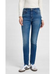 Lee Dżinsy - Skinny fit - w kolorze niebieskim rozmiar: W28/L33. Niebieskie jeansy damskie Lee, z podwyższonym stanem. Za 121.99 zł.