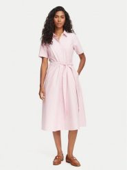 Beverly Hills Polo Club Sukienka koszulowa L3631 Różowy Regular Fit. Czerwone sukienki damskie Beverly Hills Polo Club, bez wzorów, z bawełny, bez ramiączek. Za 399.99 zł.