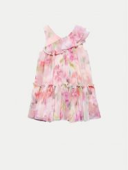 Abel & Lula Sukienka elegancka 5043 Różowy Regular Fit. Czerwone sukienki dziewczęce Abel & Lula, bez wzorów, z syntetyku, bez ramiączek. Za 329.99 zł.