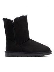 ISLAND BOOT Botki zimowe "Zasha" w kolorze czarnym rozmiar: 40. Czarne botki damskie Island Boot, na zimę, z materiału, bez obcasa, bez zapięcia. Za 168.06 zł.