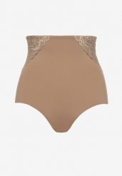 Ciemnobeżowe Majtki Modelujące High Waist Savirolle. Brązowe bielizna korygująca Renee, bez wzorów, z jeansu. Za 39.99 zł.