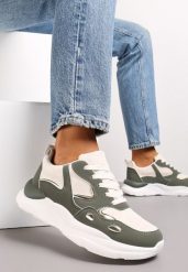 Zielone Sneakersy przed Kostkę na Grubej Podeszwie Milapena. Brązowe obuwie sportowe damskie Renee, na jesień, przed kostkę, bez zapięcia. Za 89.99 zł.
