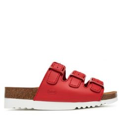 Klapki Scholl. Czerwone klapki damskie Scholl, bez wzorów, bez obcasa, bez zapięcia. Za 229.99 zł.