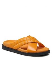 Lasocki Klapki WI16-SARDYNIA-01A Żółty. Żółte klapki damskie Lasocki, bez wzorów, ze skóry, bez obcasa, bez zapięcia. Za 179.99 zł.