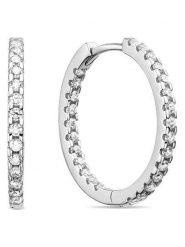 Luxenter Srebrne kolczyki-kreole z cyrkoniami rozmiar: onesize. Szare kolczyki damskie Luxenter, z cyrkonią, srebrne. Za 113.99 zł.