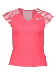 Mizuno Koszulka funkcyjna w kolorze różowym rozmiar: XS. Różowe koszulki damskie Mizuno, xs, bez wzorów, bez kołnierzyka, bez ramiączek. Za 65.85 zł.