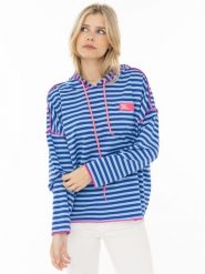 Zwillingsherz Bluza w kolorze niebieskim rozmiar: S/M. Niebieskie bluzy damskie Zwillingsherz, m, bez wzorów, z kapturem. Za 129.75 zł.