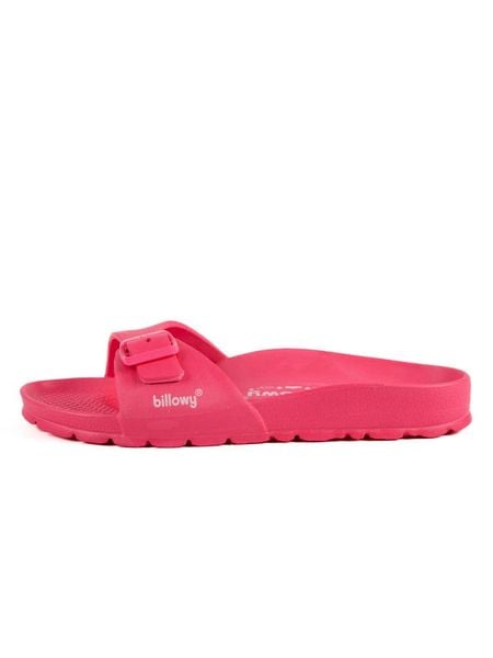 Billowy Klapki w kolorze różowym rozmiar: 40. Różowe klapki damskie Billowy, bez wzorów, z otwartym noskiem, bez obcasa, bez zapięcia. Za 110.04 zł.