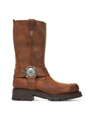 NEW ROCK Kozaki M-7610-C2 Brązowy. Brązowe kozaki damskie NEW ROCK, ze skóry, bez obcasa, na płaskiej podeszwie, bez zapięcia. Za 1,149.00 zł.