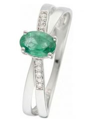 CARATELLI Złoty pierścionek "Ambi" z diamentami i szmaragdem rozmiar: 54. Szare pierścionki damskie CARATELLI, z diamentem, złote. Za 1,391.99 zł.