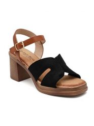 Sixth Sens Sandały w kolorze jasnobrązowo-czarnym na obcasie rozmiar: 36. Czarne sandały damskie Sixth Sens, bez wzorów, z otwartym noskiem, bez obcasa, na koturnie, bez zapięcia. Za 113.99 zł.