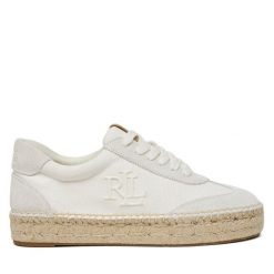 Espadryle LAUREN RALPH LAUREN. Białe espadryle damskie Lauren Ralph Lauren, bez wzorów, bez obcasa. Za 489.99 zł.
