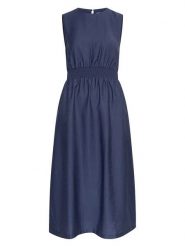 MOSS COPENHAGEN Sukienka w kolorze granatowym rozmiar: XL. Niebieskie sukienki damskie Moss Copenhagen, bez wzorów, z wiskozy, bez ramiączek. Za 127.65 zł.