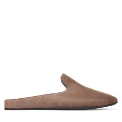 Klapki Max Mara. Brązowe klapki damskie Max Mara, bez wzorów, bez obcasa, bez zapięcia. Za 2,109.00 zł.