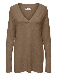 ONLY Sweter w kolorze brązowym rozmiar: XS. Brązowe swetry klasyczne damskie Only, xs, bez kołnierzyka. Za 52.67 zł.
