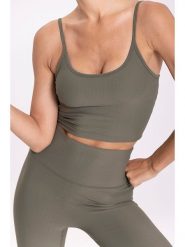 Onamaste Top sportowy w kolorze khaki rozmiar: L/XL. Brązowe koszulki sportowe damskie Onamaste, l, bez wzorów, z materiału, bez ramiączek, outdoorowe. Za 140.95 zł.