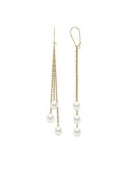 Pearline Złote kolczyki z perłami rozmiar: onesize. Białe kolczyki damskie Pearline, z perłą, złote. Za 696.20 zł.