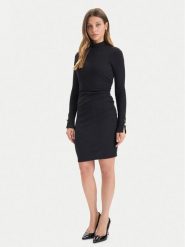 Guess Sukienka koktajlowa W5BK30 K0602 Czarny Regular Fit. Czarne sukienki damskie Guess, z aplikacjami, z syntetyku, wizytowe, bez ramiączek. Za 439.99 zł.