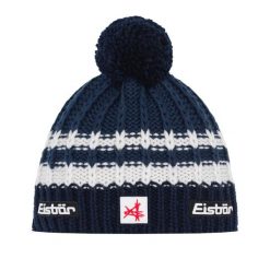 Czapka Eisbar Kova Pompon MÜ SA. Niebieskie czapki damskie Eisbär, na zimę, bez wzorów, z materiału. Za 249.90 zł.