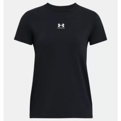 Koszulka damska Under Armour Rival Core SS. Czerwone koszulki damskie Under Armour, s, bez wzorów, bez ramiączek. Za 79.99 zł.