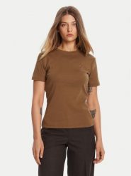Tommy Hilfiger T-Shirt New Cody WW0WW40587 Brązowy Slim Fit. Brązowe t-shirty damskie Tommy Hilfiger, xxl, bez wzorów, z bawełny, bez kołnierzyka. Za 149.99 zł.