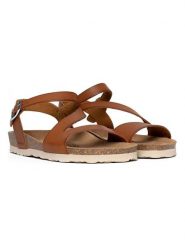 BACKSUN Sandały w kolorze jasnobrązowym rozmiar: 38. Brązowe sandały damskie Backsun, bez wzorów, z materiału, z otwartym noskiem, bez obcasa, bez zapięcia. Za 130.99 zł.