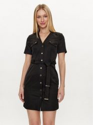 Morgan Sukienka koszulowa 212-RVANYA Czarny Slim Fit. Czarne sukienki damskie Morgan, bez wzorów, z syntetyku, bez ramiączek. Za 329.99 zł.
