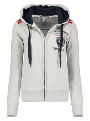 Geographical Norway Bluza "Finion" w kolorze szarym rozmiar: XXL. Szare bluzy damskie Geographical Norway, xxl, bez wzorów, z bawełny, bez kaptura. Za 109.78 zł.