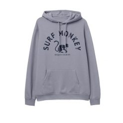 Bluza bawełny organicznej –zakrzywione logo –zkapturem / dla dorosłych (liliowa). Fioletowe bluzy damskie SURF MONKEY, m, bez wzorów, z bawełny, z kapturem. Za 345.00 zł.
