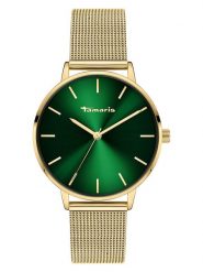 Tamaris Zegarek kwarcowy w kolorze złoto-zielonym rozmiar: onesize. Zielone, analogowe zegarki damskie Tamaris, metalowe. Za 173.99 zł.