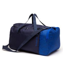 Torba sportowa Decathlon Essential 35 l. Brązowe torby podróżne Decathlon, bez wzorów, z materiału. Za 39.99 zł.