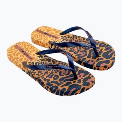 Japonki damskie Ipanema Animal Print VI. Niebieskie klapki damskie Ipanema, bez wzorów, bez obcasa, bez zapięcia. Za 69.99 zł.