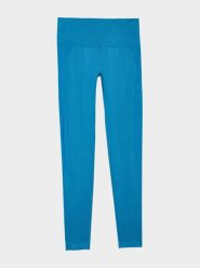 4F Legginsy sportowe w kolorze niebieskim rozmiar: XS/S. Niebieskie legginsy damskie 4F, s, bez wzorów, z materiału. Za 48.39 zł.