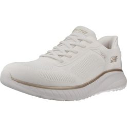 Buty SKECHERS BOBS SQUAD CHAOS Biały. Białe obuwie trekkingowe damskie Skechers, z syntetyku, bez zapięcia. Za 367.99 zł.