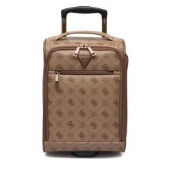 Walizka kabinowa Guess. Brązowe walizki Guess, z aplikacjami. Za 639.99 zł.