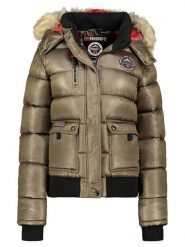 Geographical Norway Kurtka zimowa "Bugs" w kolorze khaki rozmiar: XXL. Brązowe kurtki damskie Geographical Norway, na zimę, xxl, bez wzorów, prążkowane, bez kaptura. Za 336.61 zł.