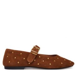 Baleriny Tommy Hilfiger. Brązowe balerinki damskie Tommy Hilfiger, bez wzorów. Za 569.99 zł.